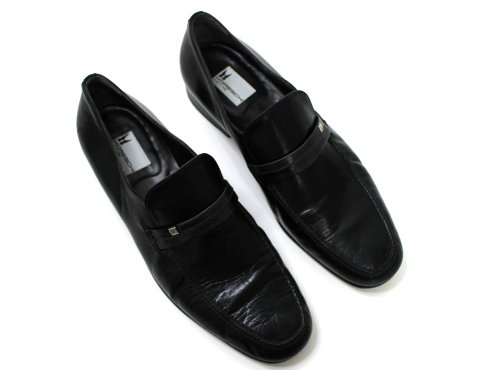 Vintage Moreschi Classic Loafers Men's 10.5 M Black Leather Dress Shoes Italy